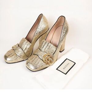 GUCCI Marmont gold heels 39 $1900